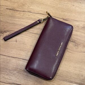 Michael Kors Dark Red Leather Wristlet